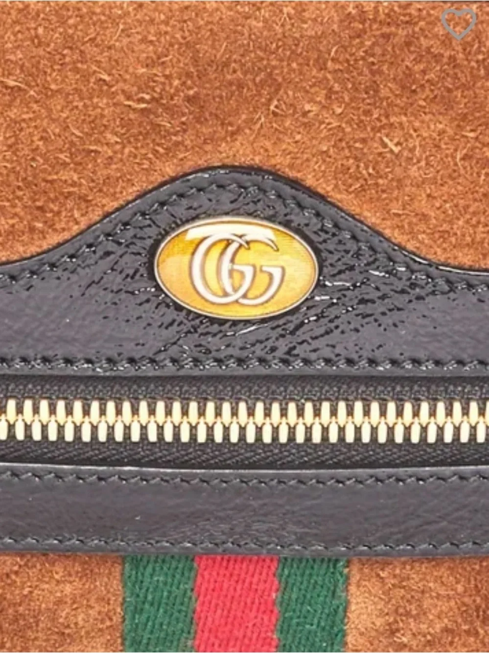 Gucci Brown Suede Belt Bag with Green-Red Web Stripe